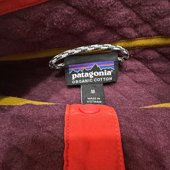 Patagonia Womens M Quilted Snap-T Pullover Jacket Organic Cotton Blend Burgundy - Picture 3 of 11